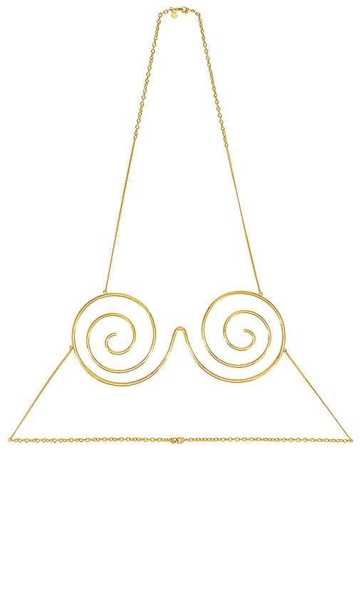 Cult Gaia Zelma Bralette in Metallic Gold.