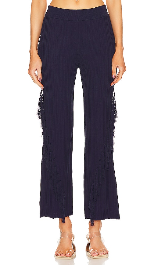 Cult Gaia Maude Knit Pant in Navy.