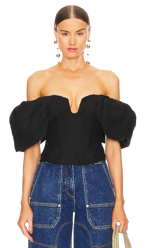 Cult Gaia Samantha Off The Shoulder Top in Black