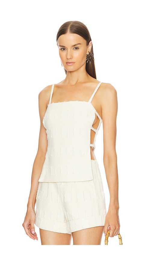 Cult Gaia Simone Top in Off White Multi