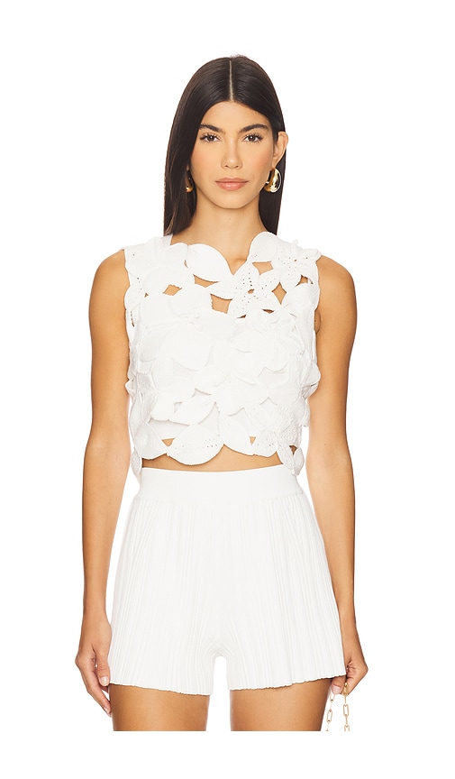 Cult Gaia Harrington Knit Top In White
