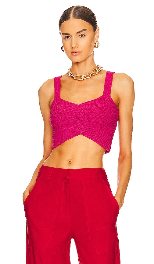 Cult Gaia Brieann Knit Top in Pink.