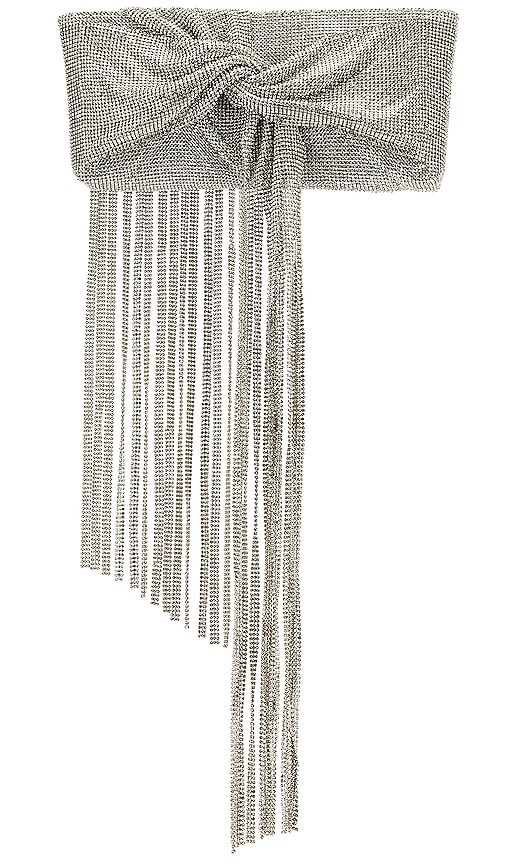 Womens Bags Clutches and evening bags Grey Cult Gaia Banu Mini Fringed Crystal-embellished Chainmail Clutch in Silver 