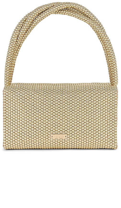 Cult Gaia Sienna Mini Top Handle Bag In Shiny Brass