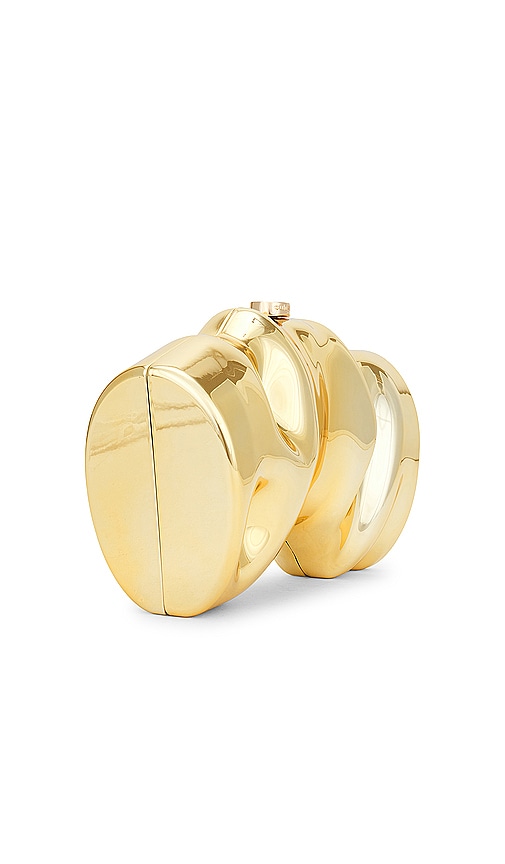  Cult Gaia Clutch Scrunch In Metallic Gold. 