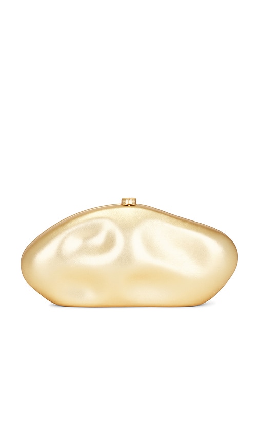 The Caldera Clutch in Metallic Gold.