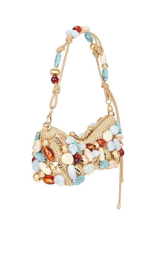  Cult Gaia Clutch Mercier In Tan,blue. 