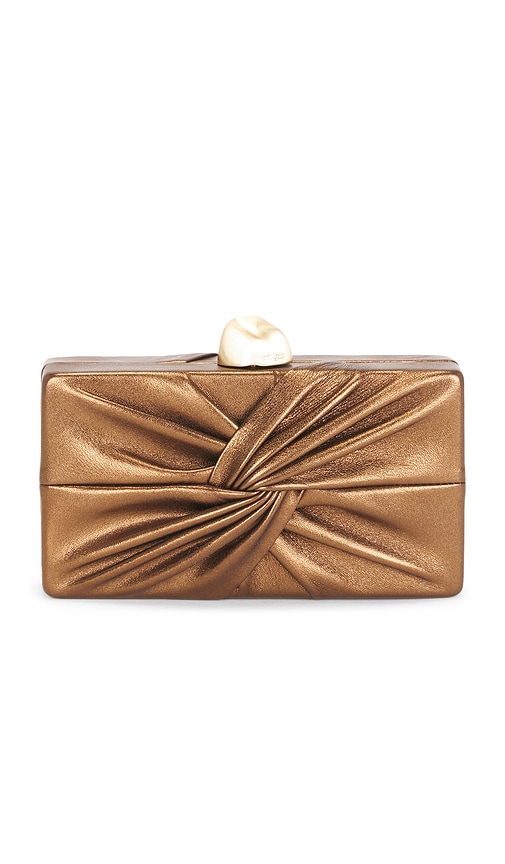 Cult Gaia Lisse Clutch In Bronze