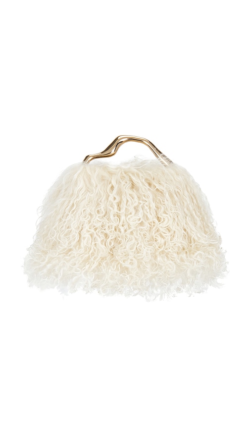 Solene Mini Top Handle by Cult Gaia in Natural Shearling