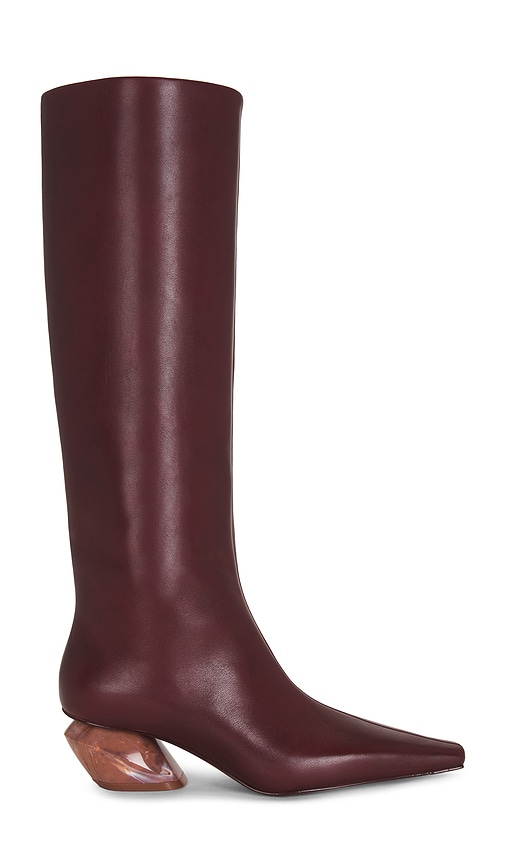City Knee Low Heel Boot by Cult Gaia in Dark Winter Plum