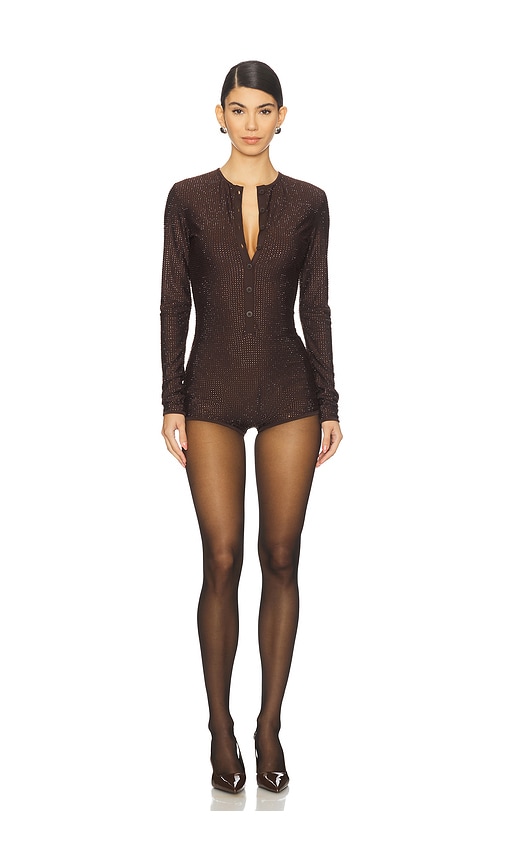 Cultnaked Good Girl Romper In Brown
