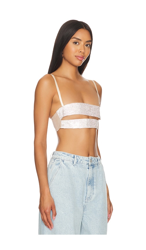 Shop Cultnaked Highlight Borderline Top In Beige