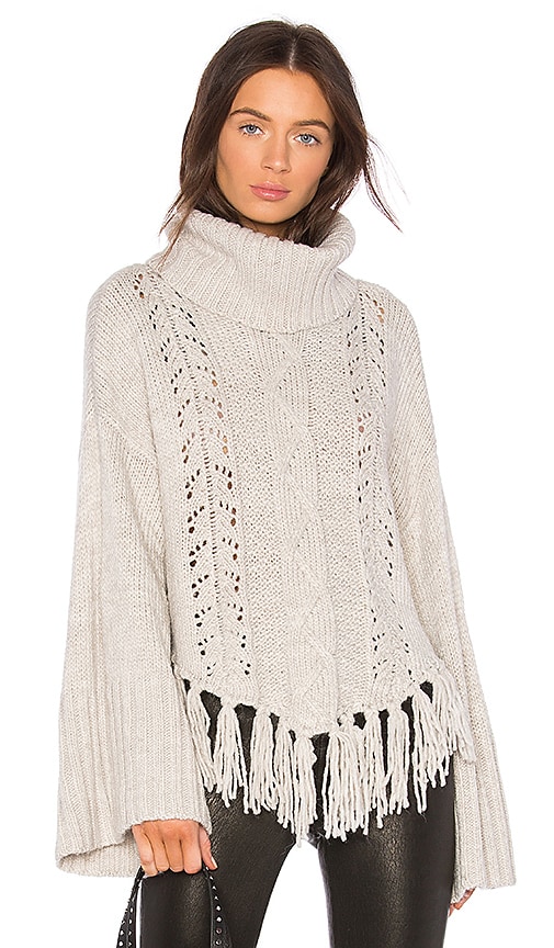 cupcakes and cashmere Prilla Fringe Sweater in Latte | REVOLVE