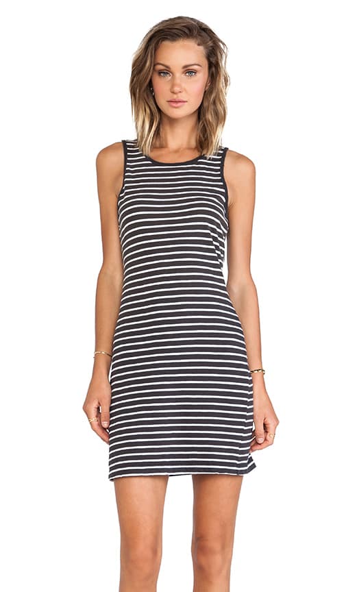 black and white striped tank dress