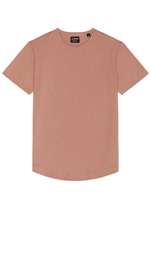 Cuts Crew Curve Hem T-Shirt in Mountain Mist