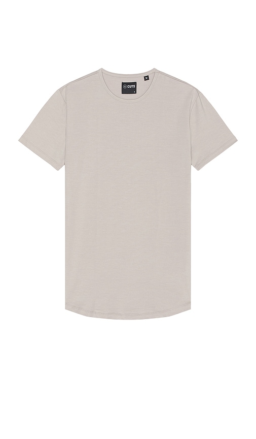 Shop Cuts Ao Curve Hem Tee In Grey