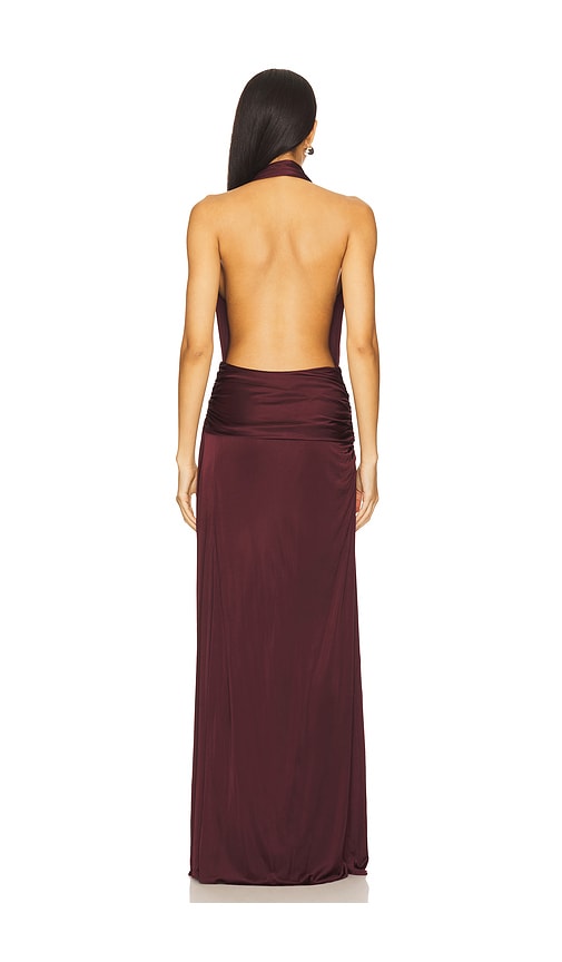  Courtney Zheng Vestido De Jersey Con Escote Pronunciado Selene En Color Burgundy Talla L  (también En M). 