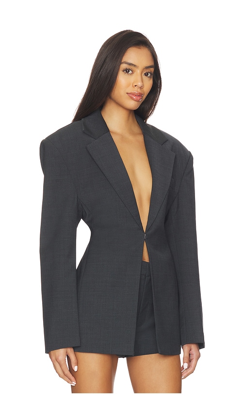 Courtney Zheng Milena Scuba Wool Blazer In Multi