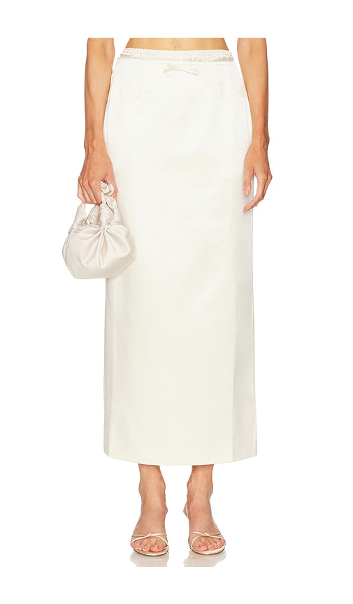 Duchesse Silk Skirt in Ivory. - size S (also in L, M)