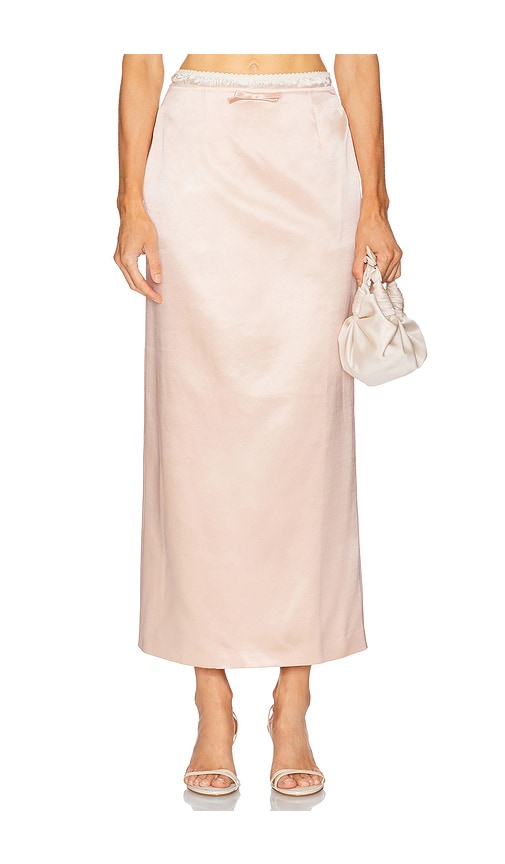 Duchesse Silk Skirt in Blush. - size S (also in L, M, XS)