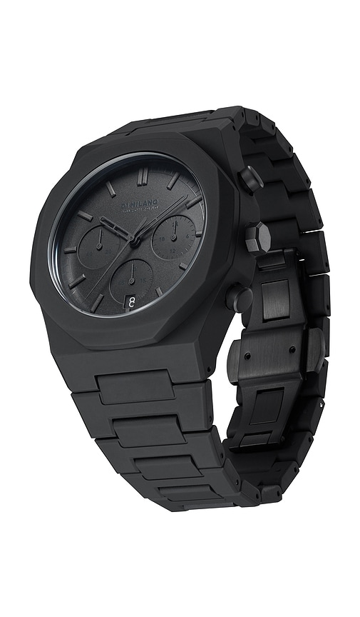 D1 Milano Ens Black D1-phbjsh Polychrono Shadow Polycarbonate Quartz Watch In Black