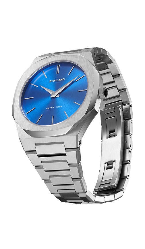 D1 Milano Geo Ultra Thin Bracelet 40mm Watch In Metallic Silver