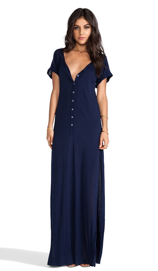 Deep Henley T-Shirt Dress