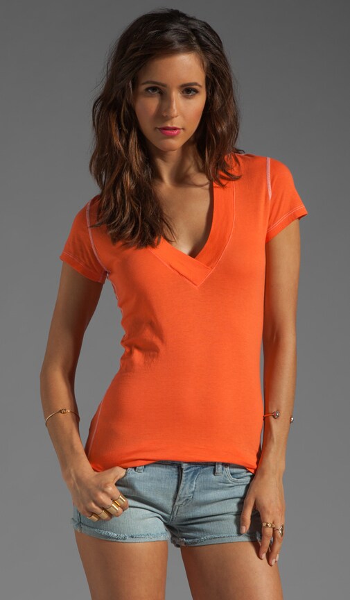 Contrast Deep V Tee