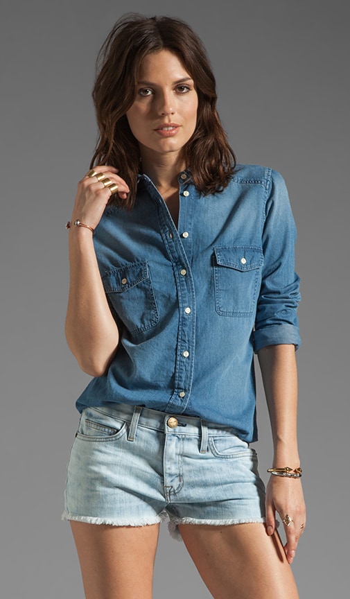 Dakota Collective Ellery Denim Shirt in Light Marble REVOLVE