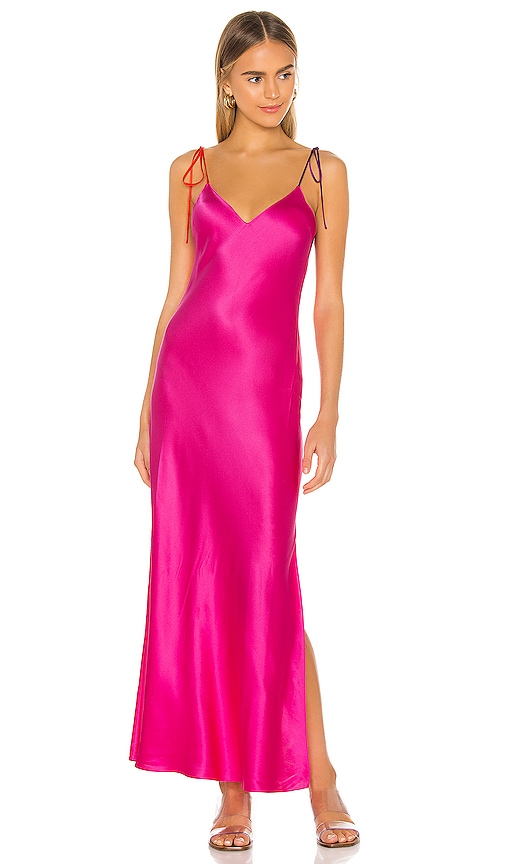 hot pink silk dress