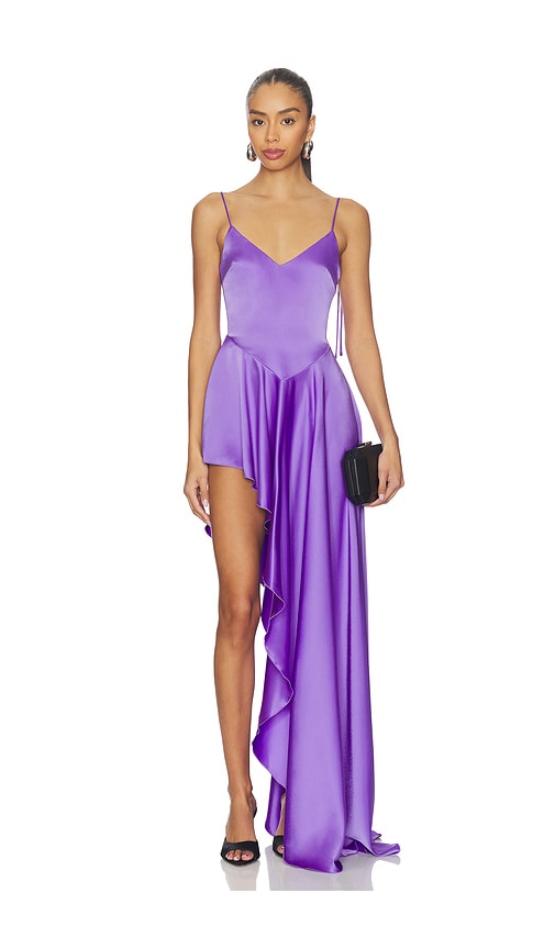 fitted lace wedding dress Purple Asymmetrical One Sleeve Bandage Dress – Marcy Boutique main image 1