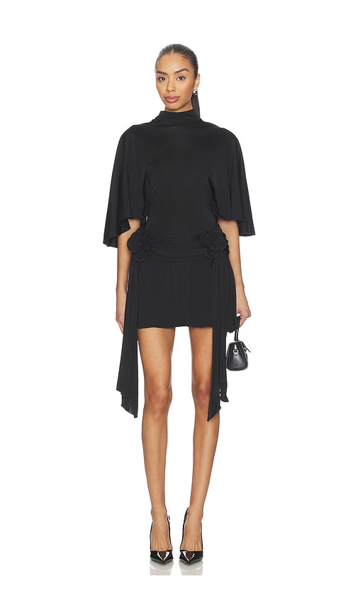 3D Lace Flower Detail Draped Sleeve Mini Dress David Koma $1,585 