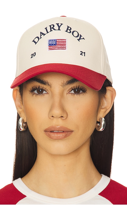 Dairy Boy American Trucker Hat in Cherry