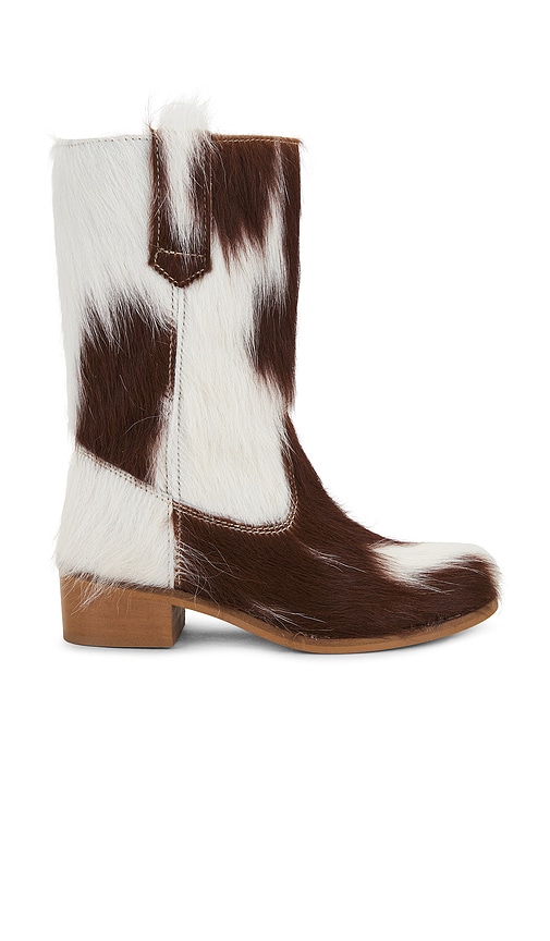 Dico Copenhagen Julia Fur Gaucho Boot In Animal Print