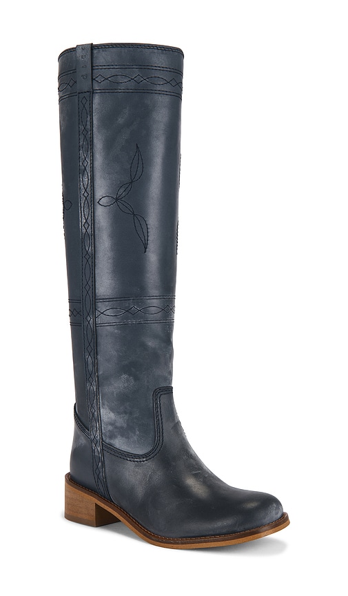  Dico Copenhagen Bota Ann Gaucho Boot With Western Stitchings En Color Azul Talla 36  (también En 37, 38, 39, 40). 