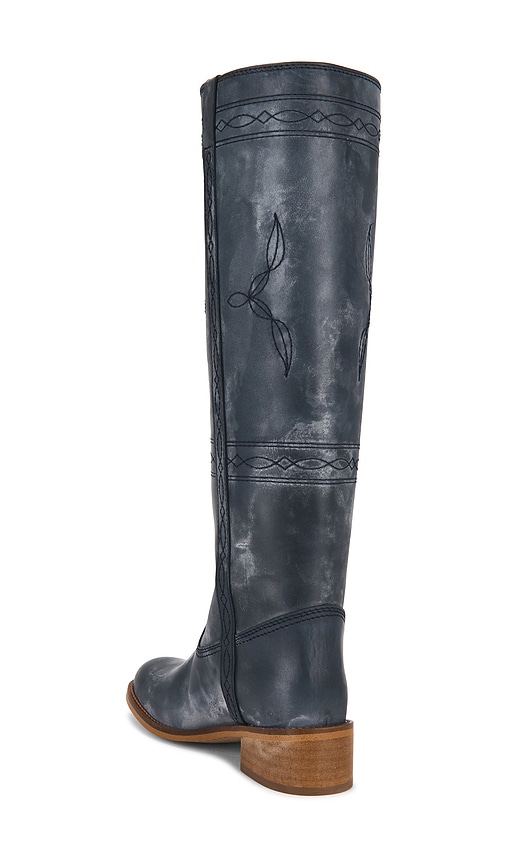  Dico Copenhagen Boot Ann Gaucho Boot With Western Stitchings In Blue. Größe 36. Also In 37, 38, 39, 40. 
