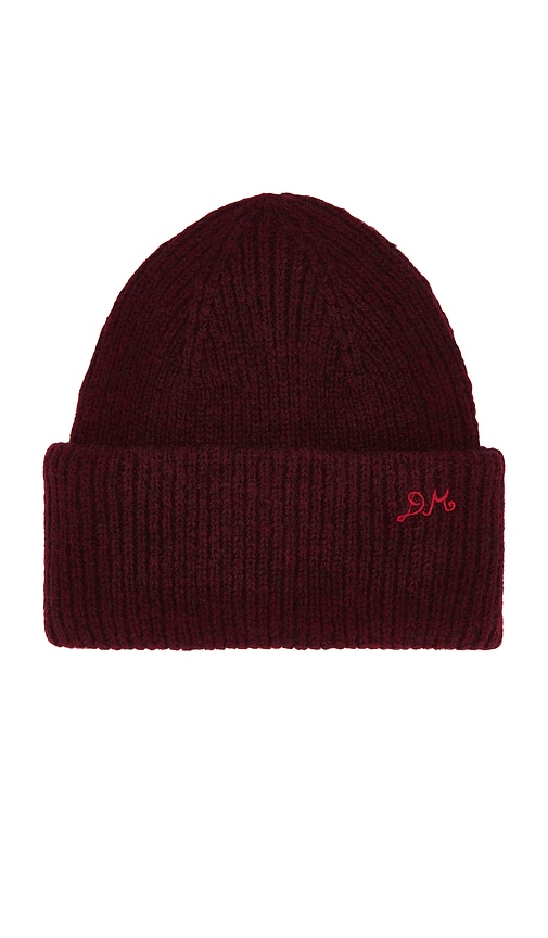 Damson Madder Dm Logo Beanie In Red
