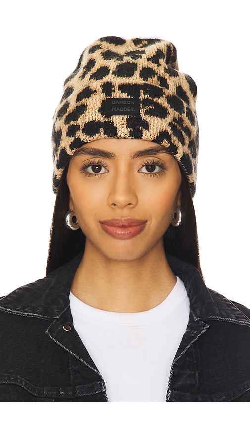 Damson Madder Leopard Knit Beanie in Multi