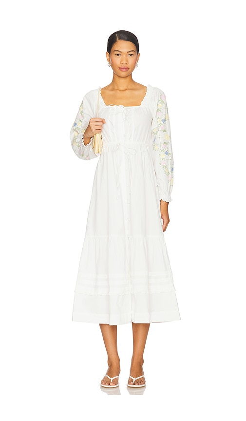 Damson Madder Junia Midi Dress in Embroidered | REVOLVE