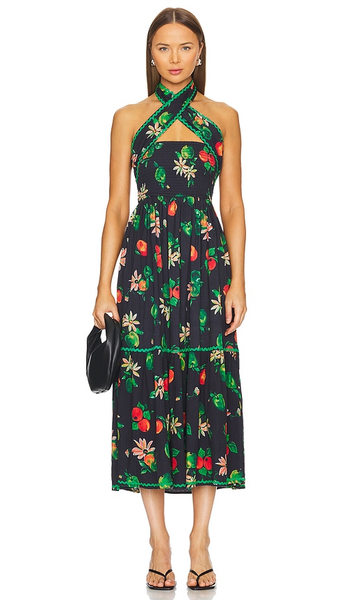送料無料 いつまで Pia Madder Damson Midi REVOLVE | Print Apple in Dress ワンピース