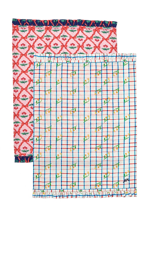 Damson Madder Set Of 2 Tea Towels
