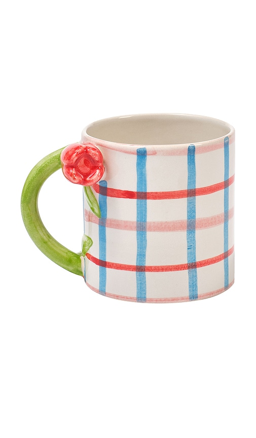 Damson Madder Hand Painted Tulip Handle Mug