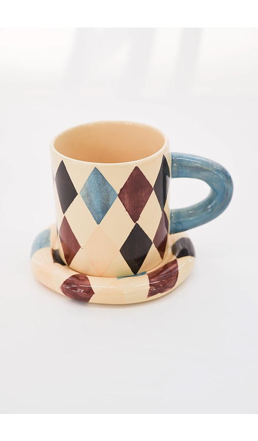 Damson Madder Chubby Saucer In Multi