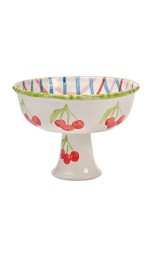 Damson Madder Hand Painted Frilly Pedestal Bowl