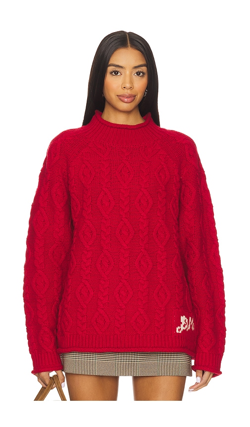 Damson Madder Ffion Stitch Interest Jumper in Red