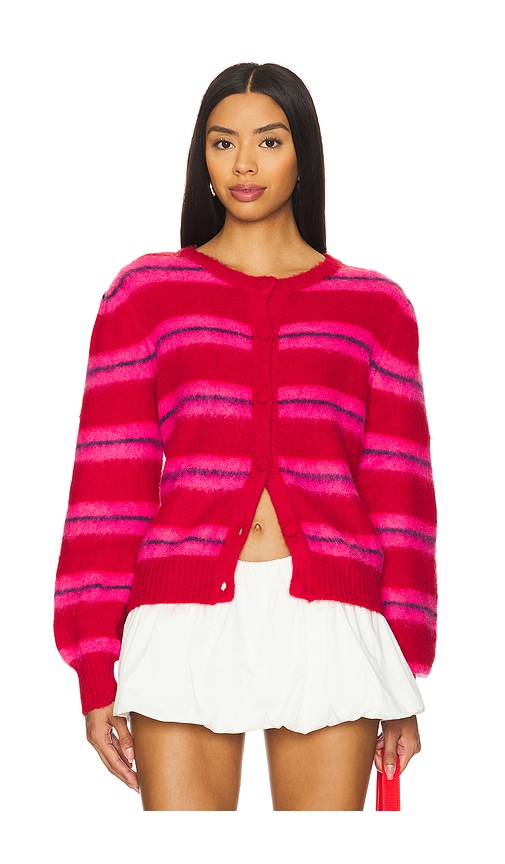 トップス Damson MADDER Cardigan Red Pink Stripe Cece Stripe Cardi - Pink Stripe – Lisa Says Gah
