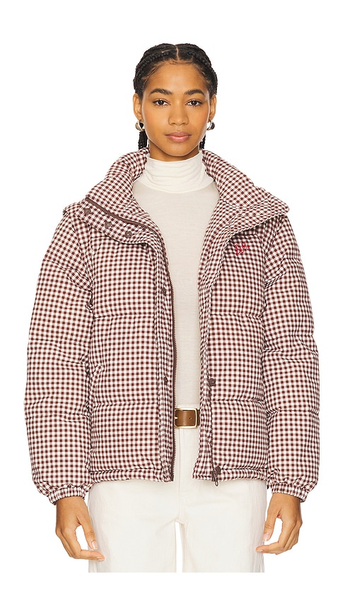 Damson Madder Jennifer Check Puffer in Chocolate