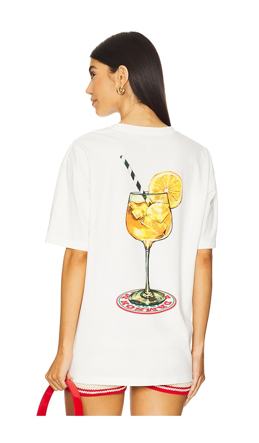 Damson Madder Spritz Boyfriend Tee in White