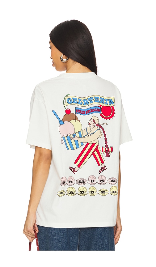 Damson Madder Gelati Girl Boyfriend Tee in White