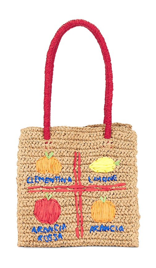 Shop Damson Madder Fruity Raffia Bag